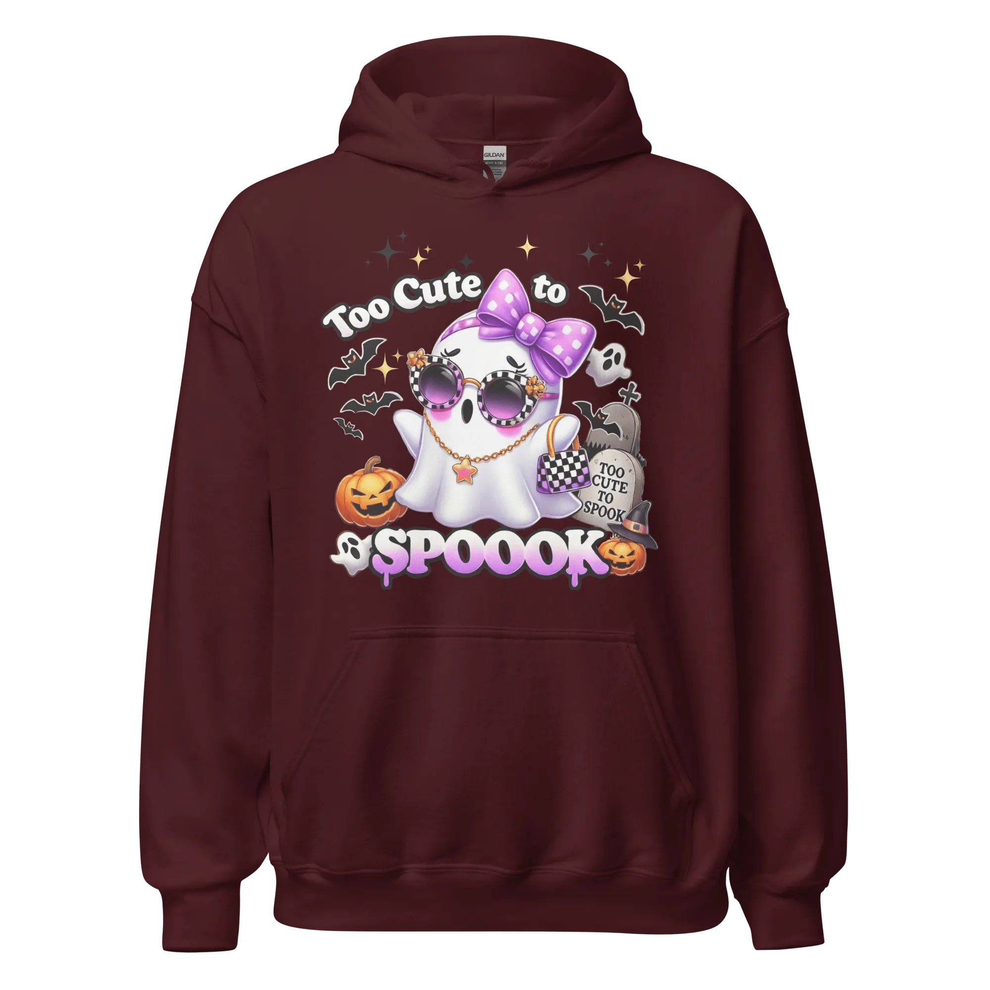 Too Cute To Spook - Halloween Hoodie - Fun Ghost Halloween Hoodie