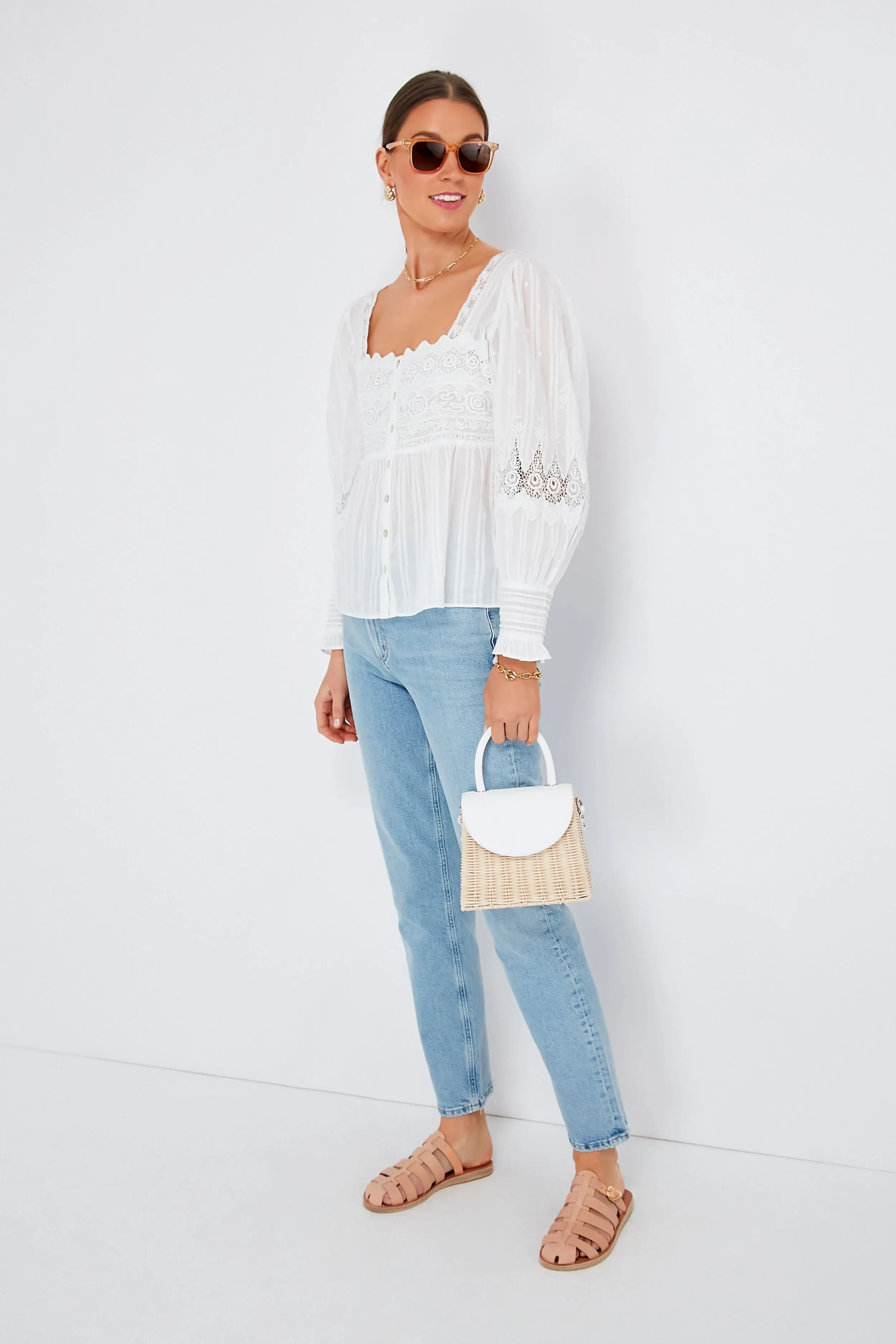 True White Anorette Blouse
