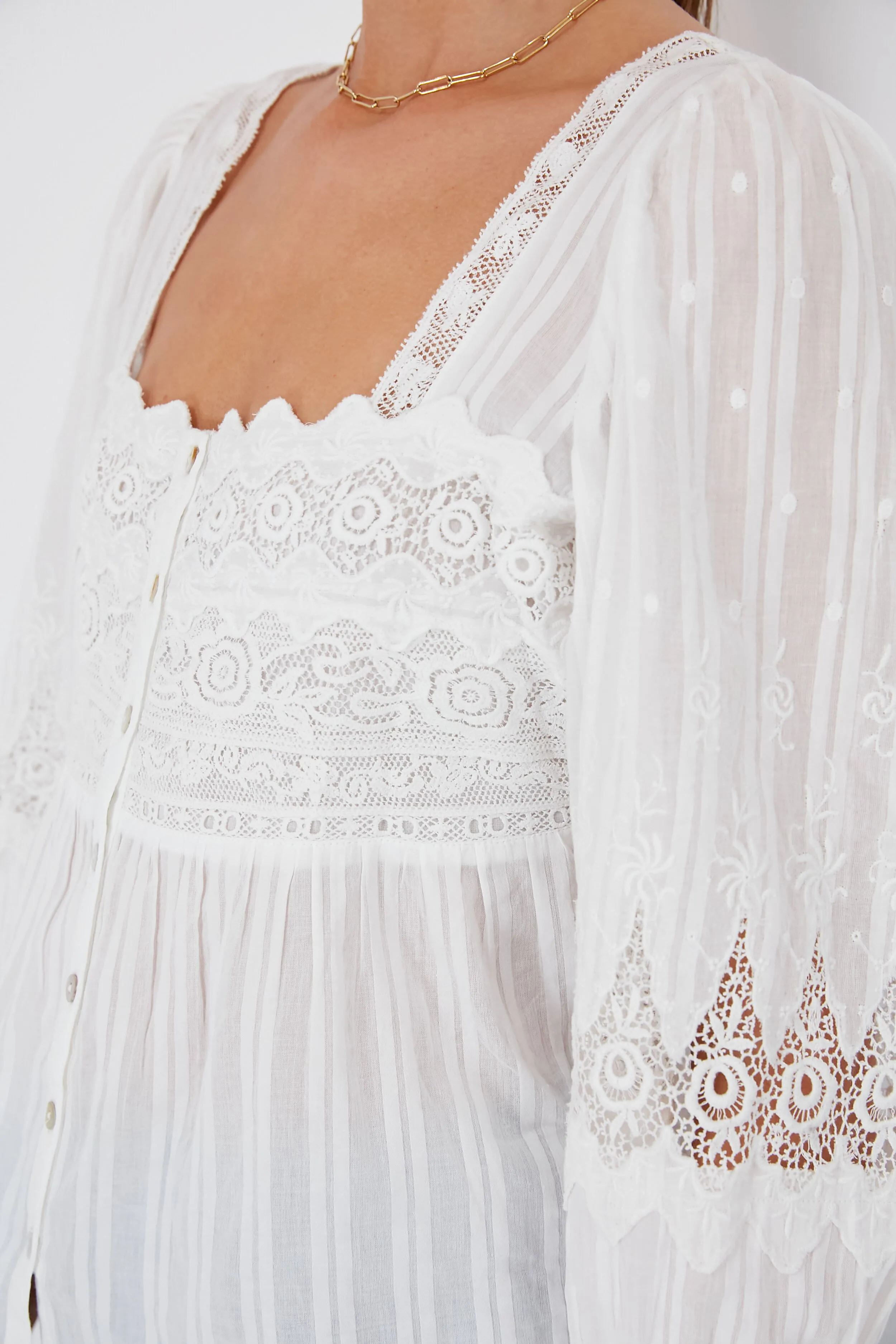 True White Anorette Blouse