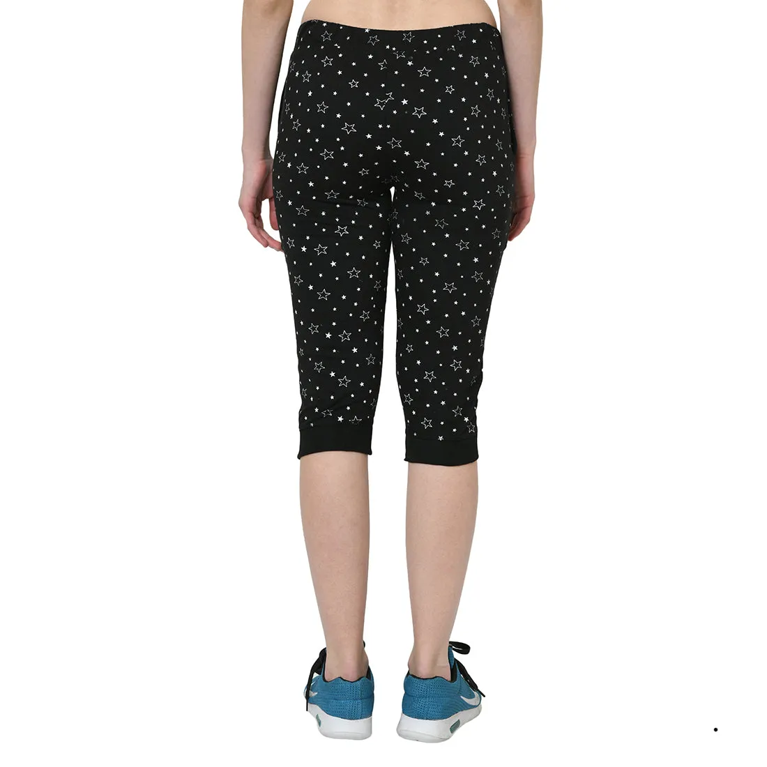 Vimal Jonney Black 3/4th Capri for Women