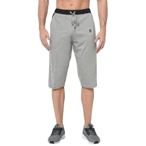 Vimal Jonney Cotton Blended Regular Fit Grey 3/4th Capri For Men
