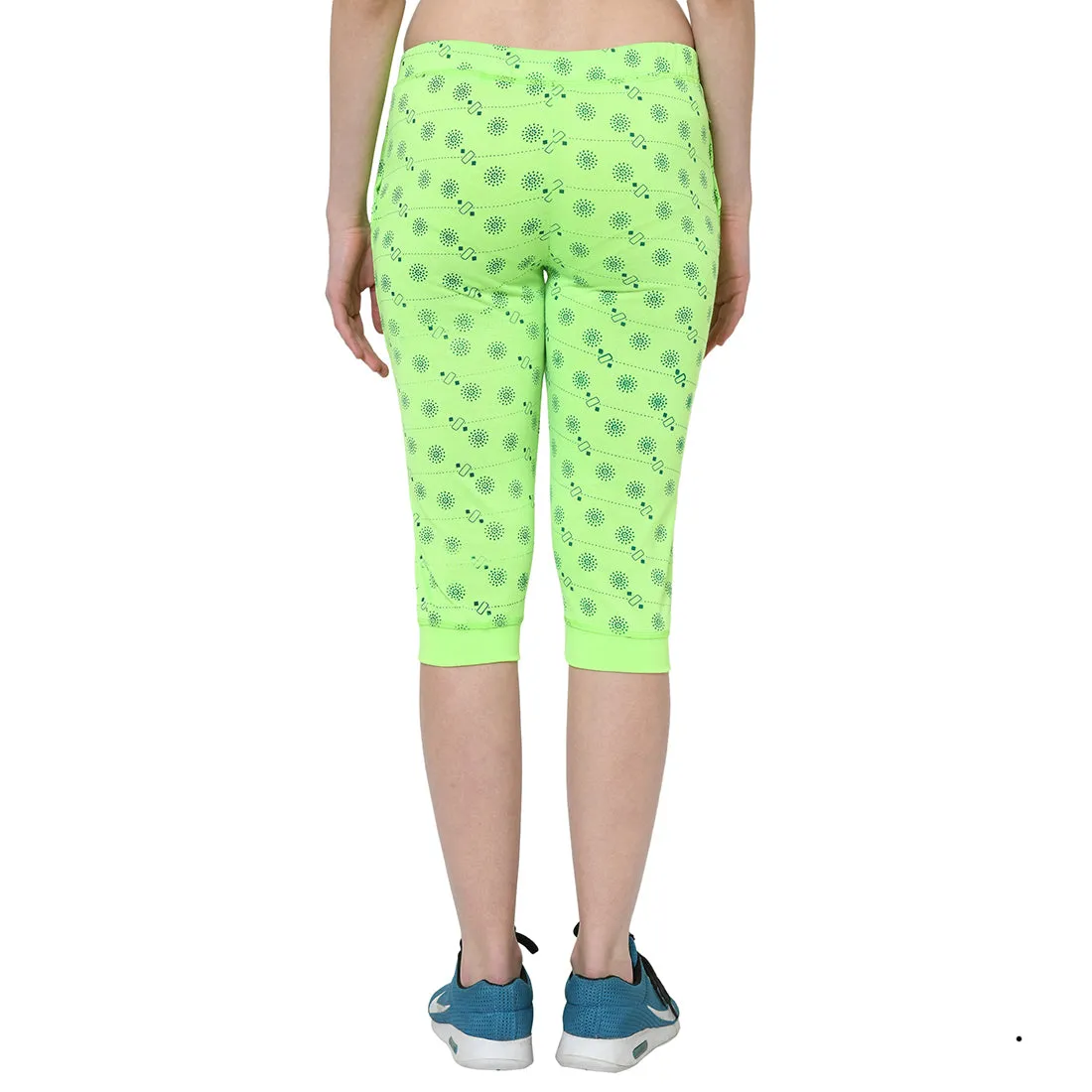 Vimal Jonney Green 3/4th Capri for Women