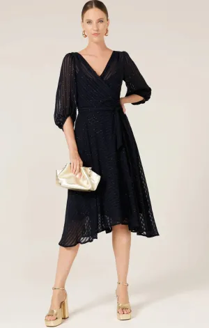 Vivienne Wrap Dress - Navy Sparkle