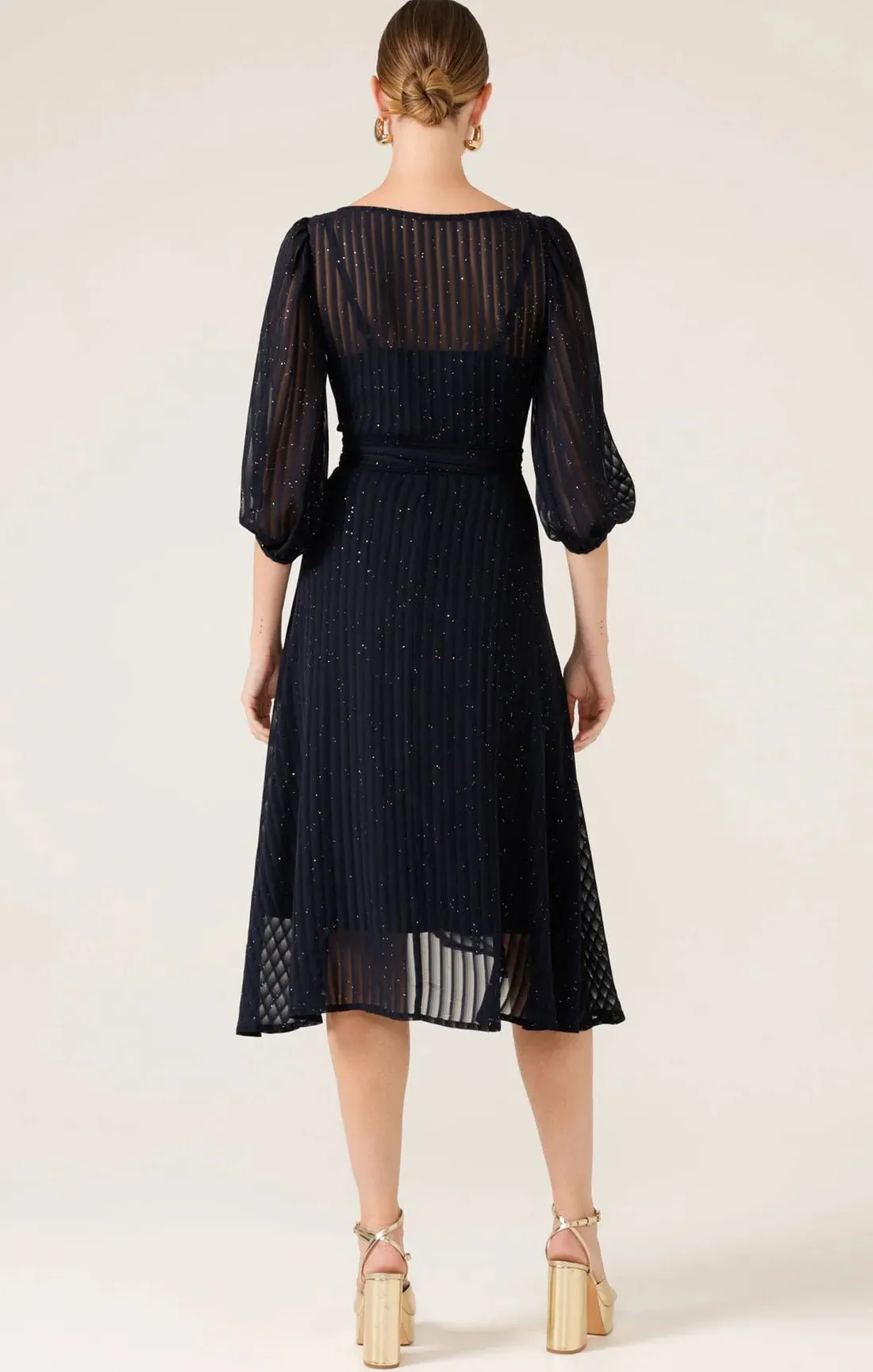 Vivienne Wrap Dress - Navy Sparkle