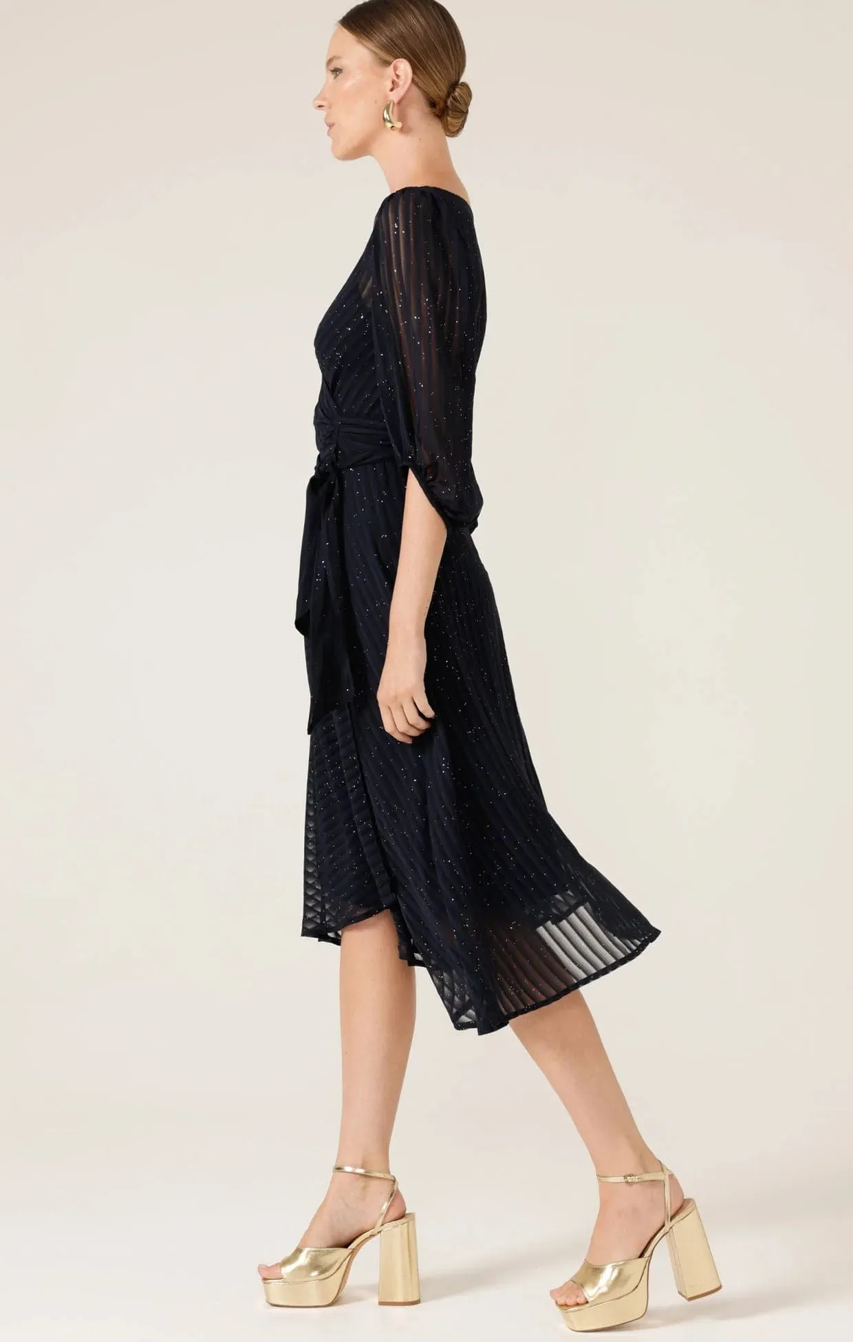 Vivienne Wrap Dress - Navy Sparkle