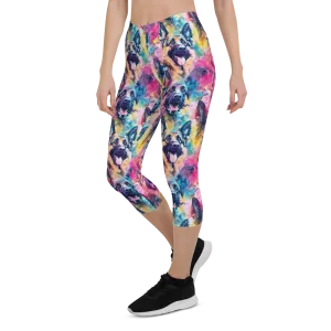 Watercolor German Shepherd Capris