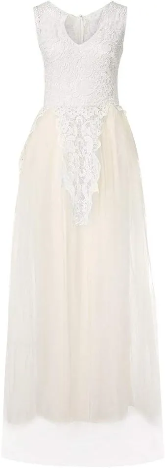 Women Fashion Elegant Gown Lace Wedding Floral Evening Party Ball Chiffon Mother of The Bride Dresses Long