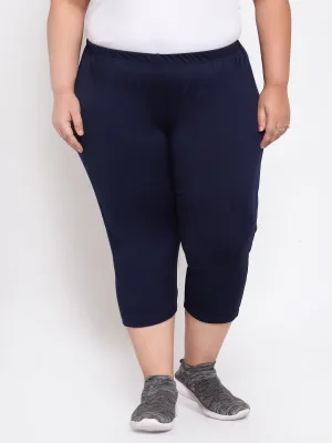 Women Navy Blue Capris