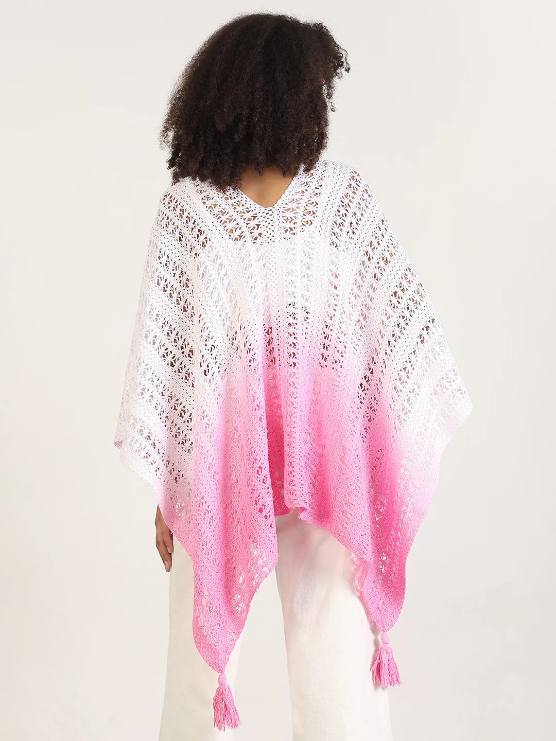 Women Ombre Pink Asymmetric Top