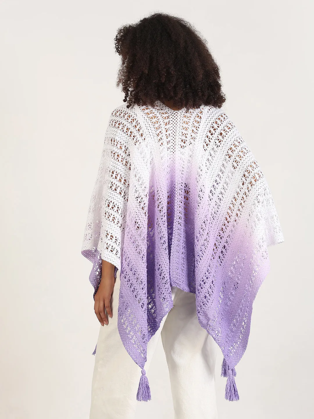 Women Ombre Purple Asymmetric Top