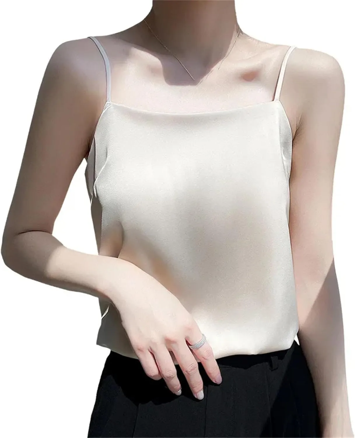 Women's Casual Camisole Top  Solid Color Sleeveless Tank Summer Bottoming Shirt Office Lady Fashion Blouse