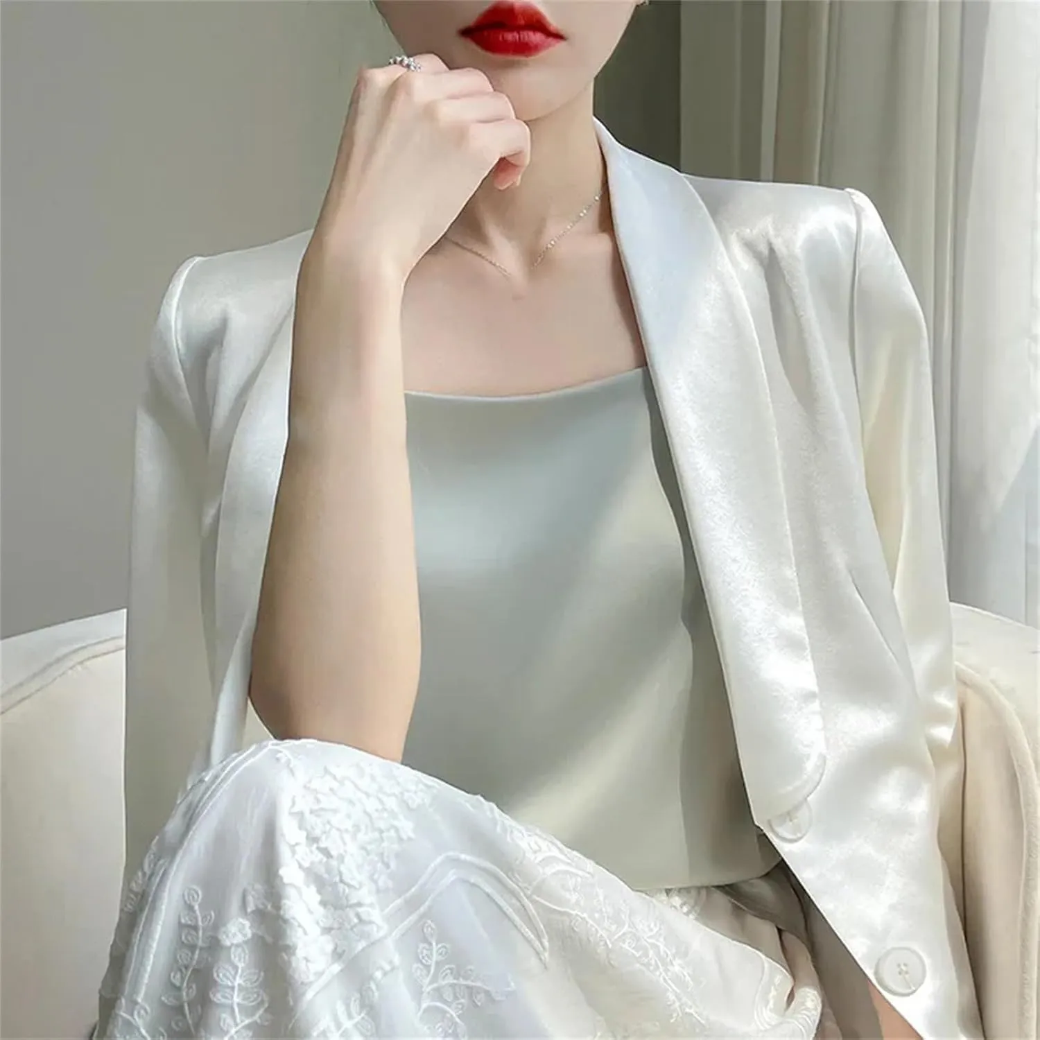 Women's Casual Camisole Top  Solid Color Sleeveless Tank Summer Bottoming Shirt Office Lady Fashion Blouse