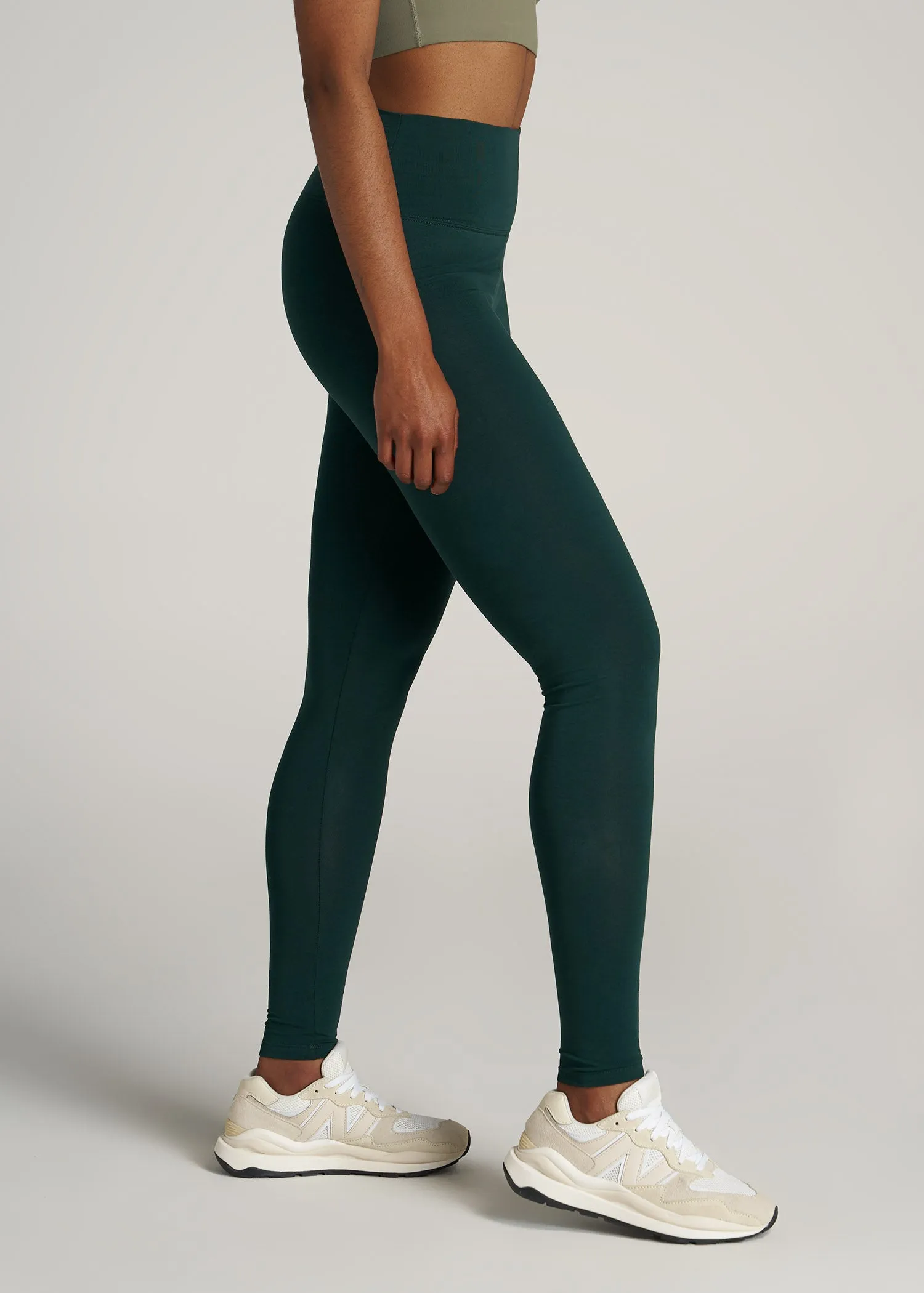 Women's Tall Cotton Leggings in Emerald