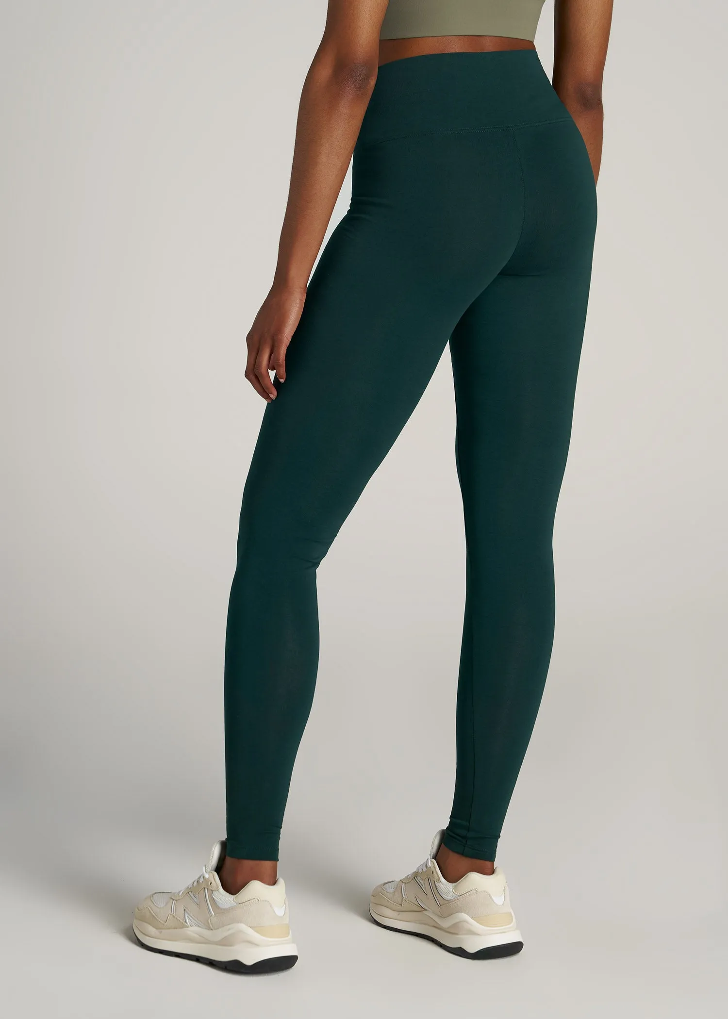 Women's Tall Cotton Leggings in Emerald
