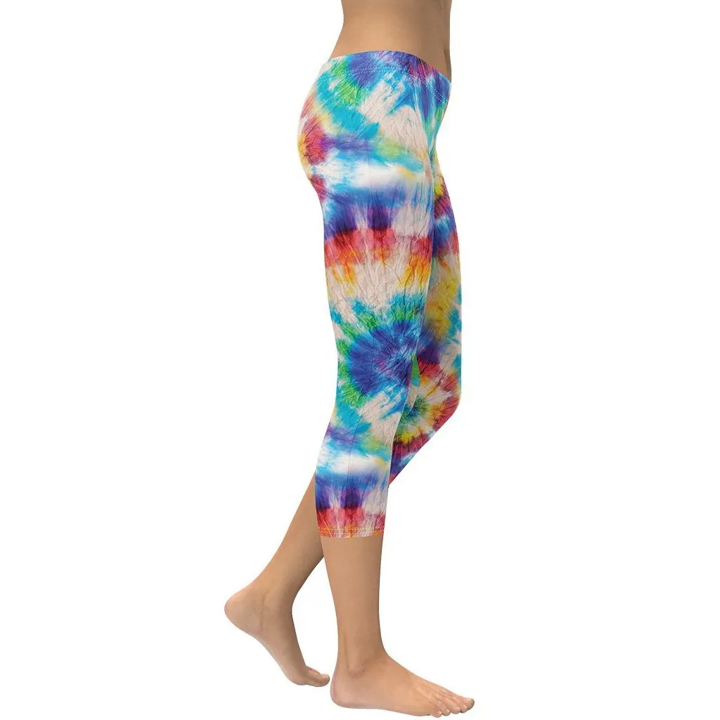 Wrinkled Effect Tie Dye Capris