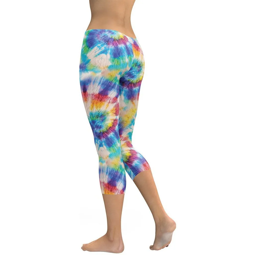 Wrinkled Effect Tie Dye Capris