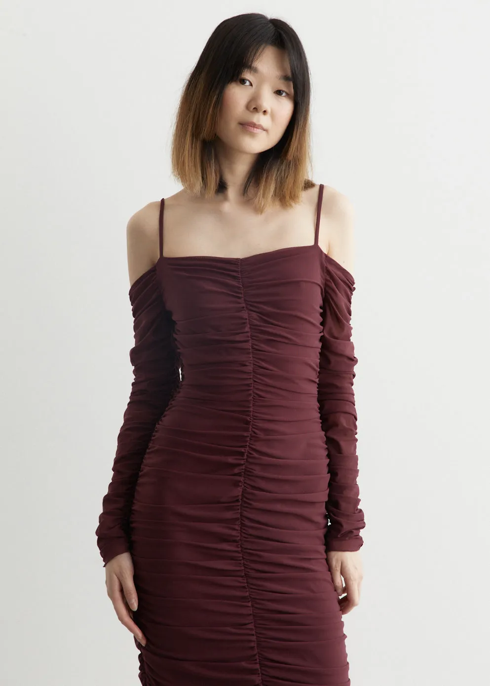 x Ester Manas Mesh Off Shoulder Dress