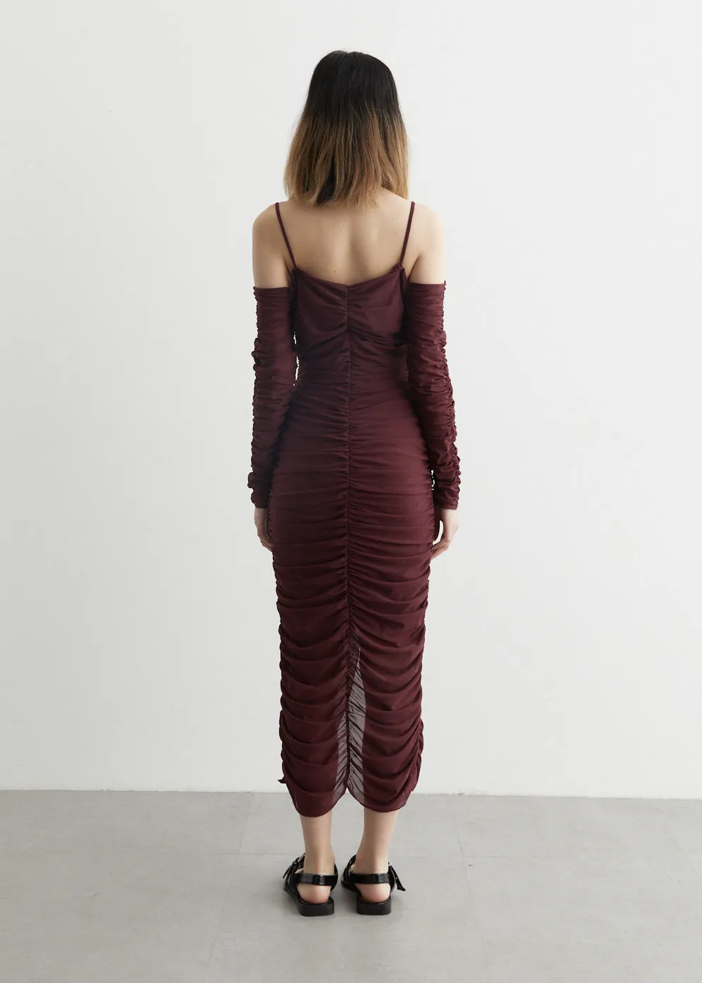 x Ester Manas Mesh Off Shoulder Dress
