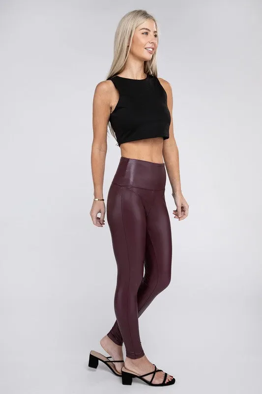 Zenana High Rise Faux Leather Leggings