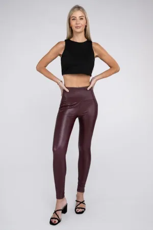 Zenana High Rise Faux Leather Leggings
