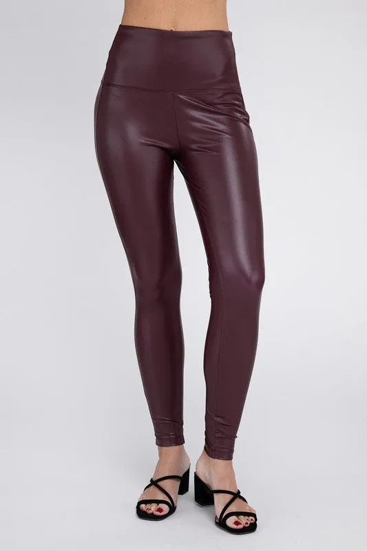 Zenana High Rise Faux Leather Leggings