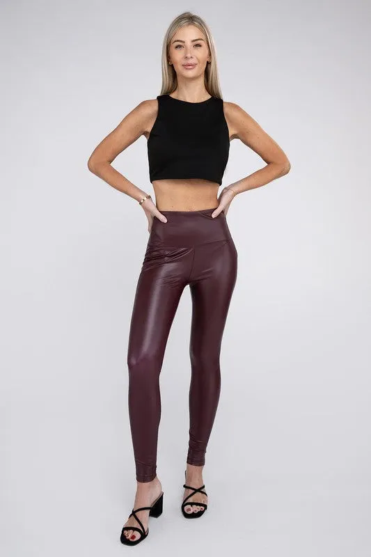 Zenana High Rise Faux Leather Leggings