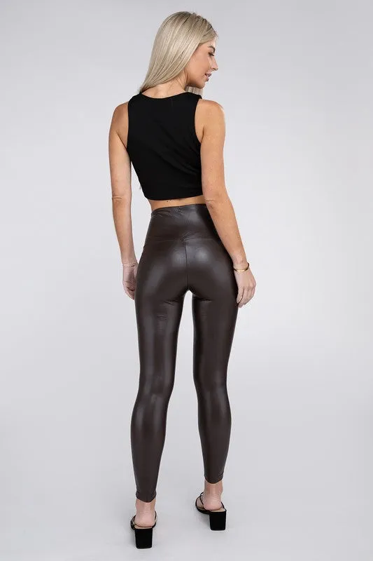 Zenana High Rise Faux Leather Leggings